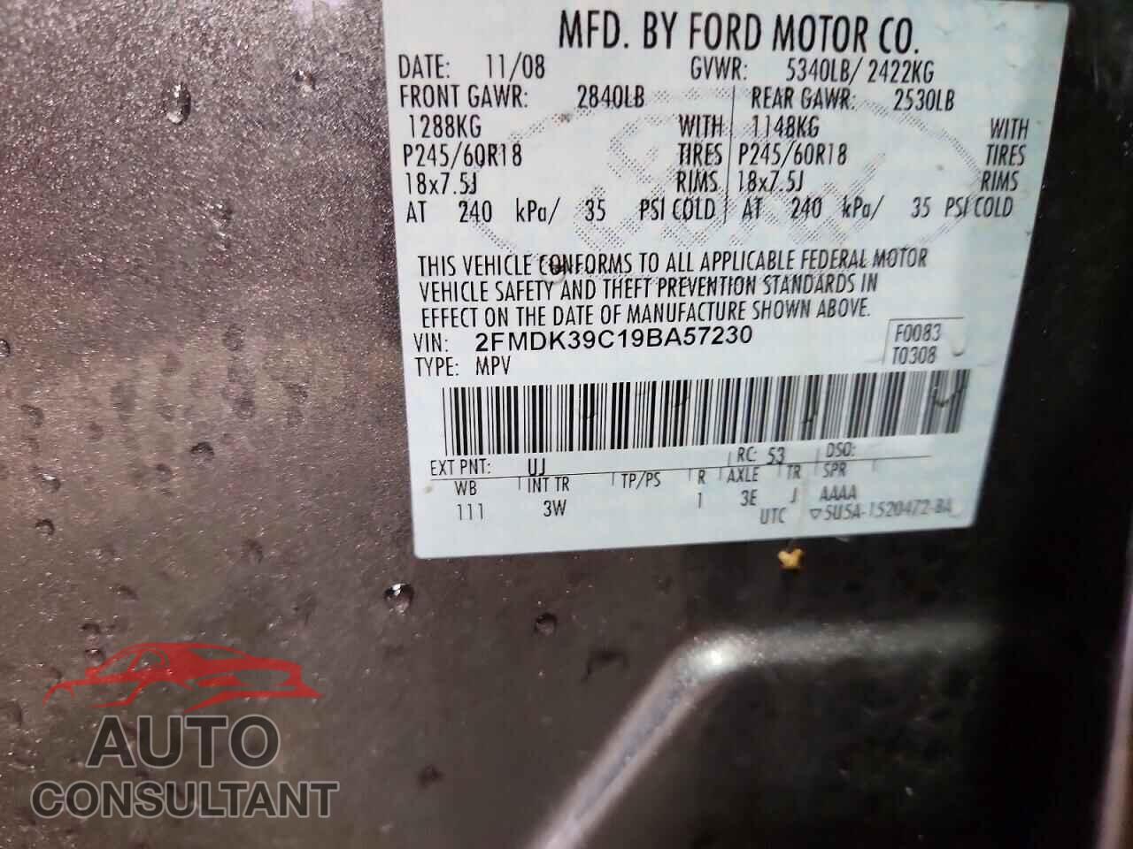 FORD EDGE 2009 - 2FMDK39C19BA57230