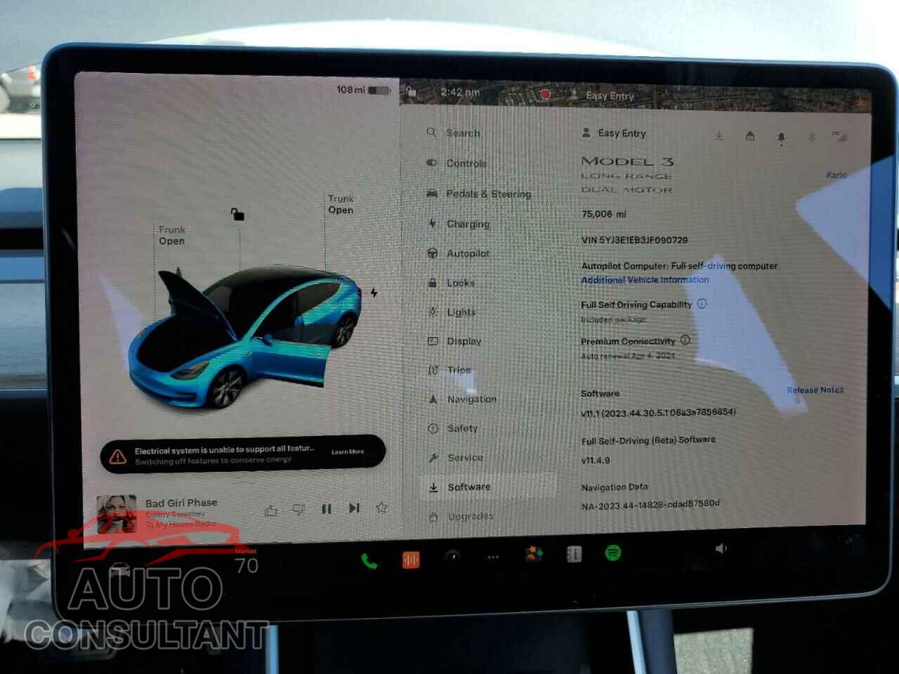 TESLA MODEL 3 2018 - 5YJ3E1EB3JF090729
