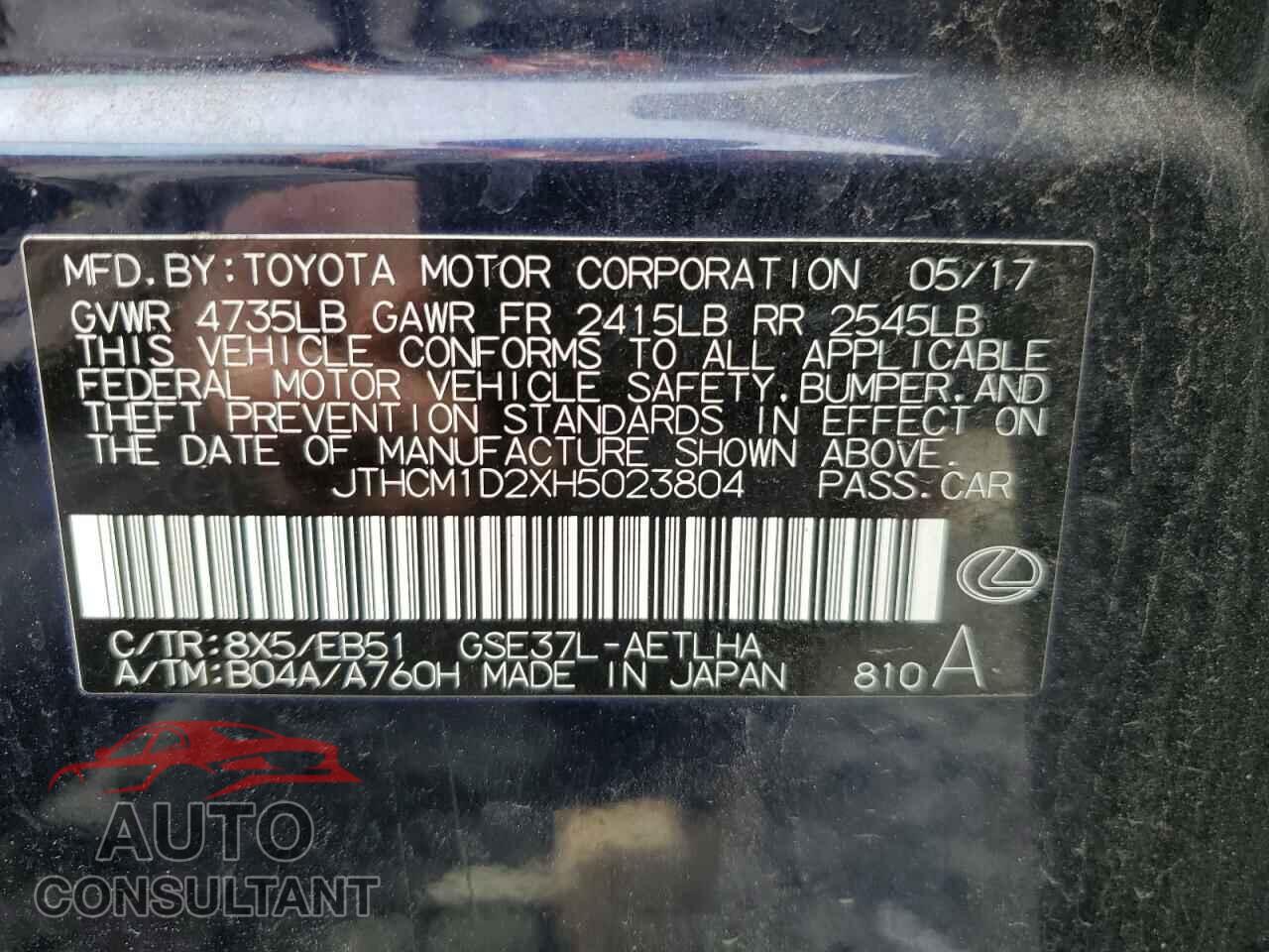 LEXUS IS 2017 - JTHCM1D2XH5023804