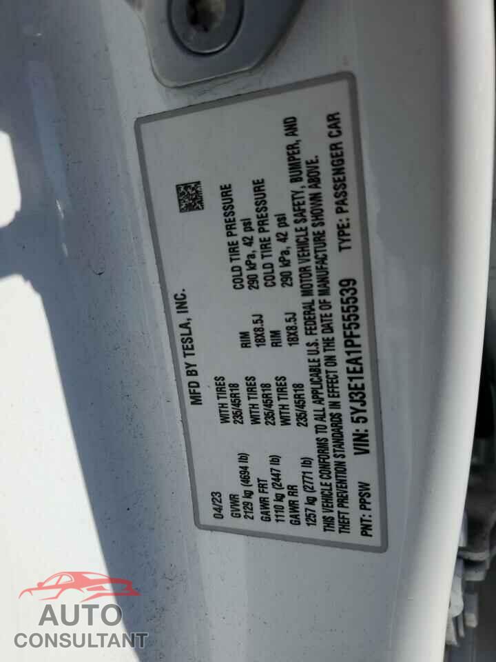 TESLA MODEL 3 2023 - 5YJ3E1EA1PF555539