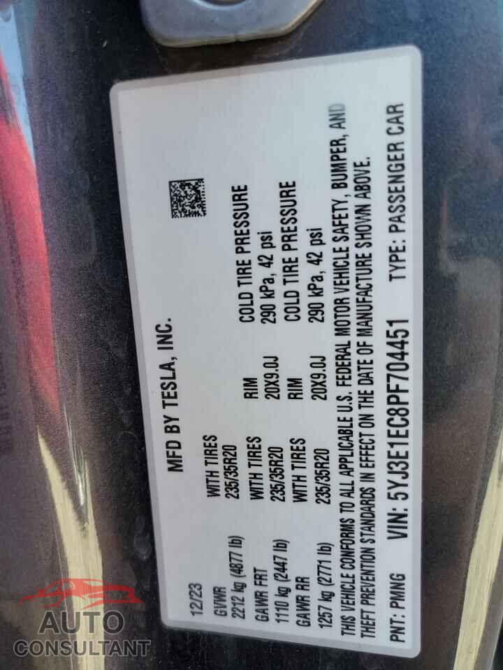 TESLA MODEL 3 2023 - 5YJ3E1EC8PF704451