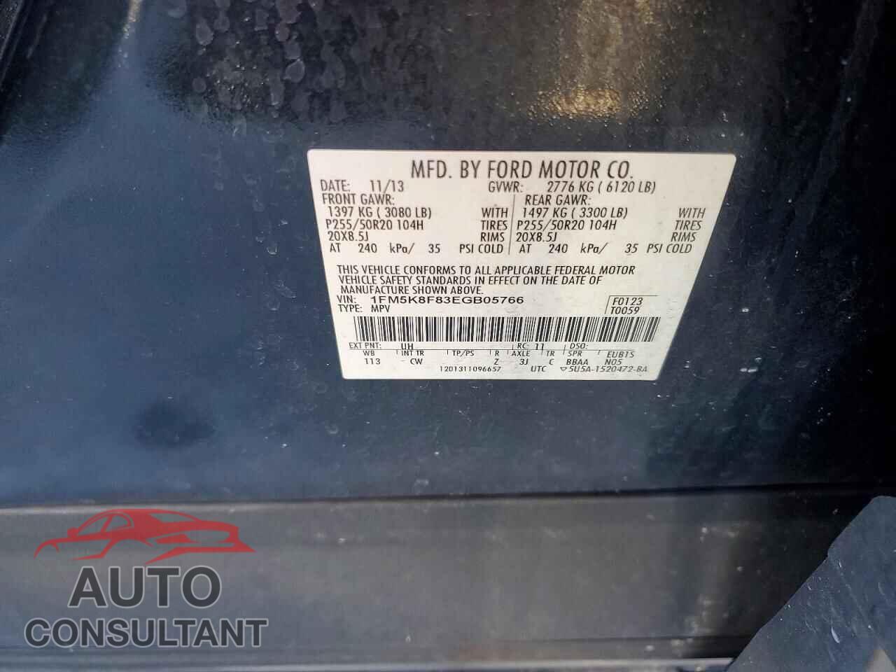 FORD EXPLORER 2014 - 1FM5K8F83EGB05766