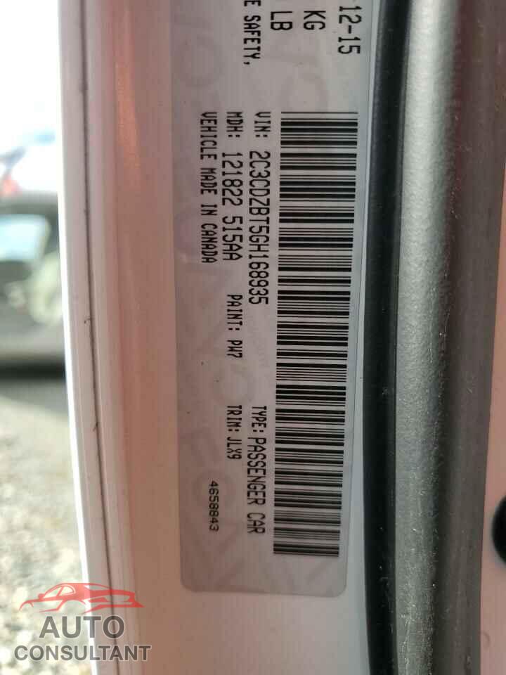 DODGE CHALLENGER 2016 - 2C3CDZBT5GH168935