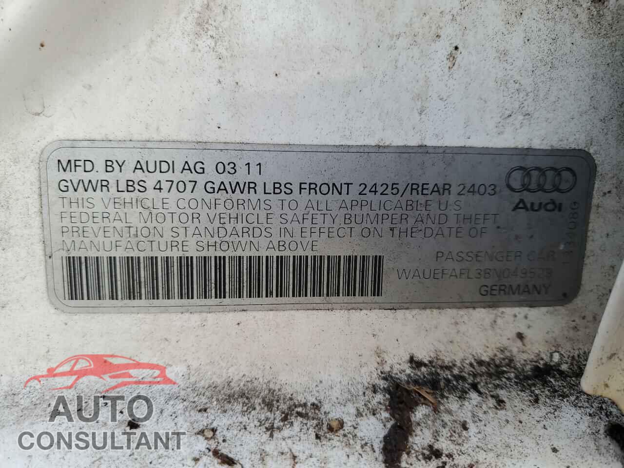 AUDI A4 2011 - WAUEFAFL3BN049529