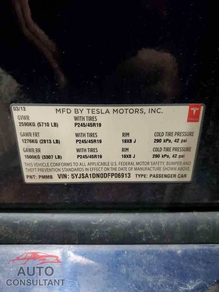 TESLA MODEL S 2013 - 5YJSA1DN0DFP06913