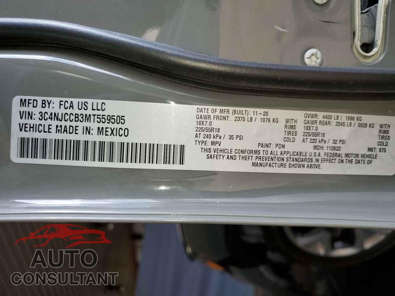 JEEP COMPASS 2021 - 3C4NJCCB3MT559505