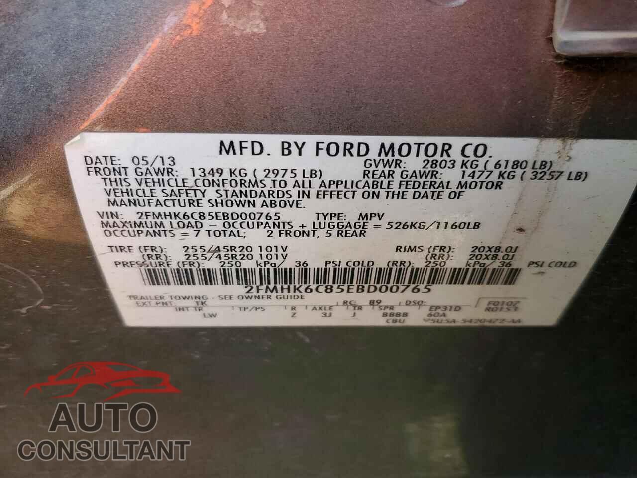 FORD FLEX 2014 - 2FMHK6C85EBD00765