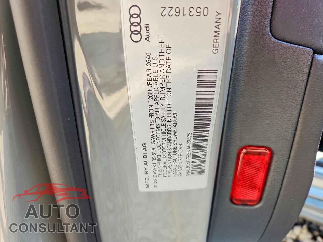 AUDI S5/RS5 2022 - WAUC4CF52NA022473