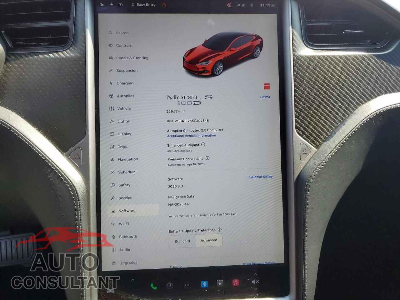 TESLA MODEL S 2019 - 5YJSA1E28KF302548