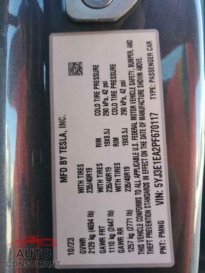 TESLA MODEL 3 2023 - 5YJ3E1EA2PF670117