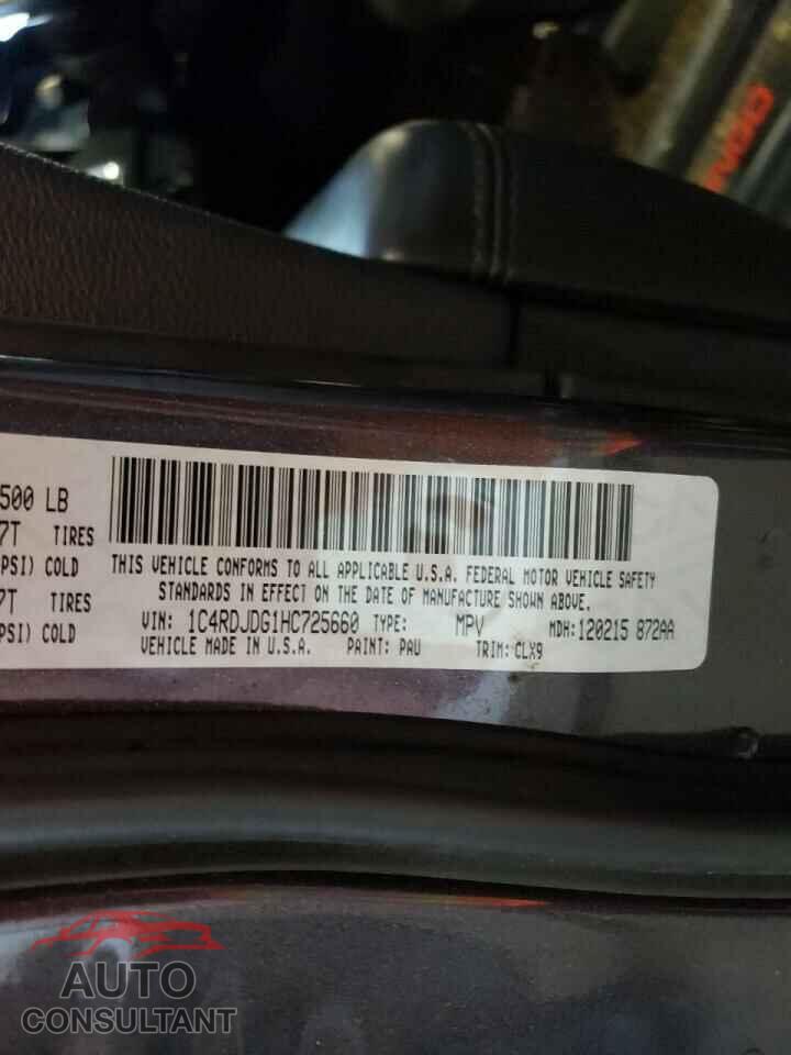 DODGE DURANGO 2017 - 1C4RDJDG1HC725660