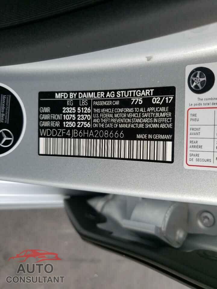 MERCEDES-BENZ E CLASS 2017 - WDDZF4JB6HA208666