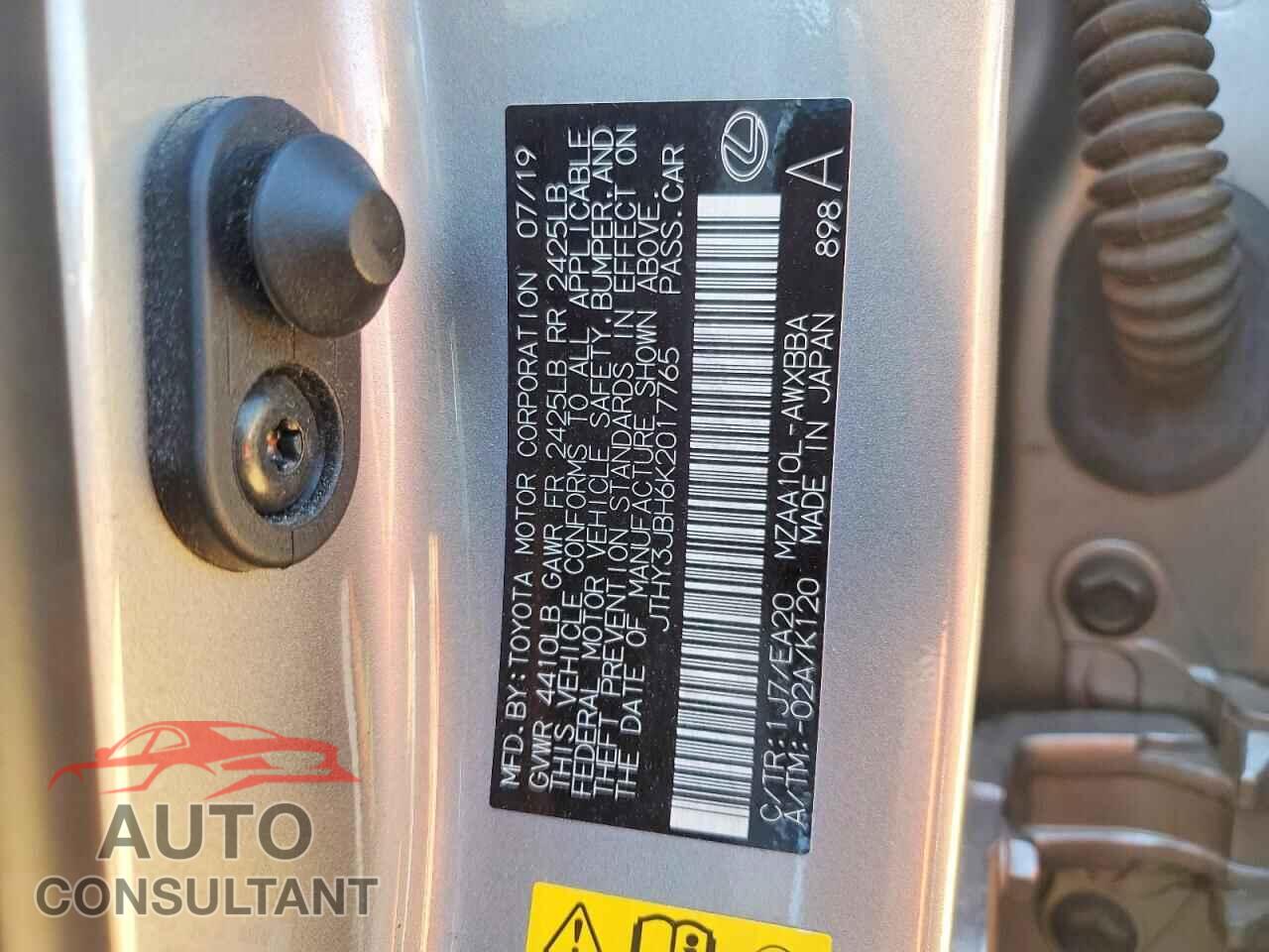 LEXUS UNKNOWN 2019 - JTHY3JBH6K2017765