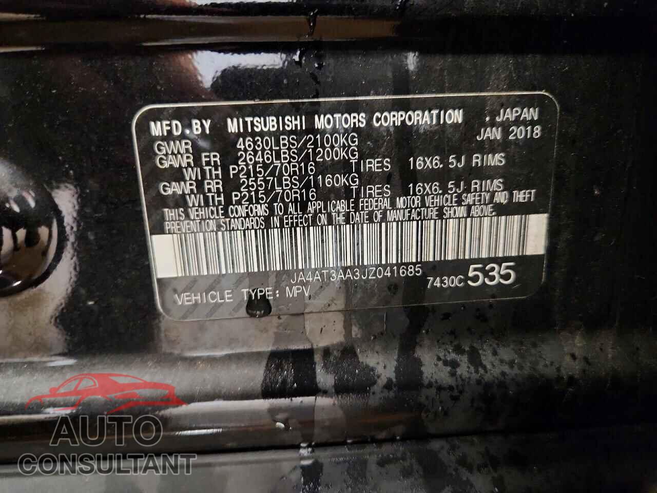 MITSUBISHI ECLIPSE 2018 - JA4AT3AA3JZ041685