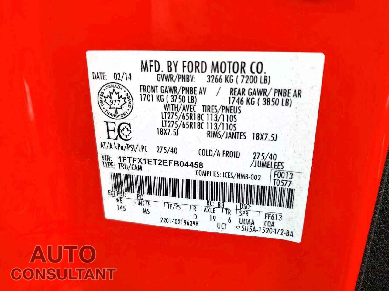 FORD F150 2014 - 1FTFX1ET2EFB04458