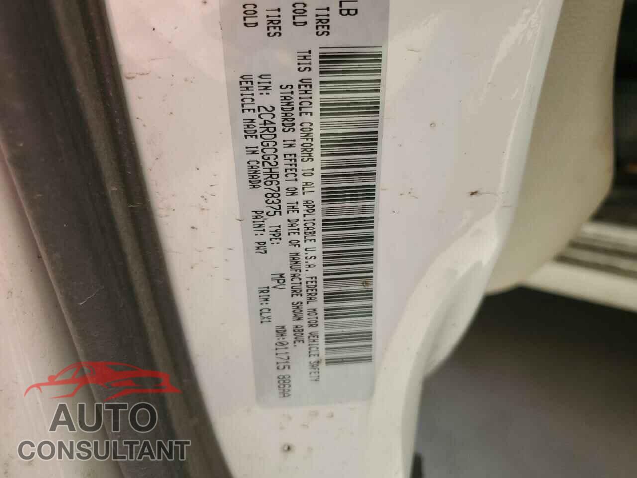 DODGE CARAVAN 2017 - 2C4RDGCG2HR678375