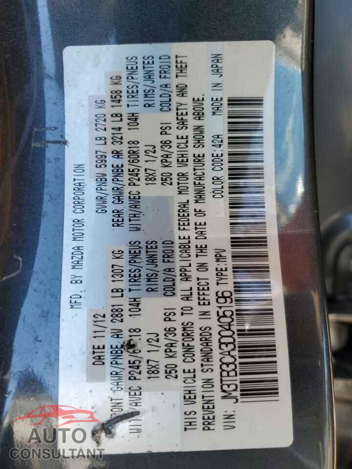 MAZDA CX-9 2013 - JM3TB3CA3D0405196