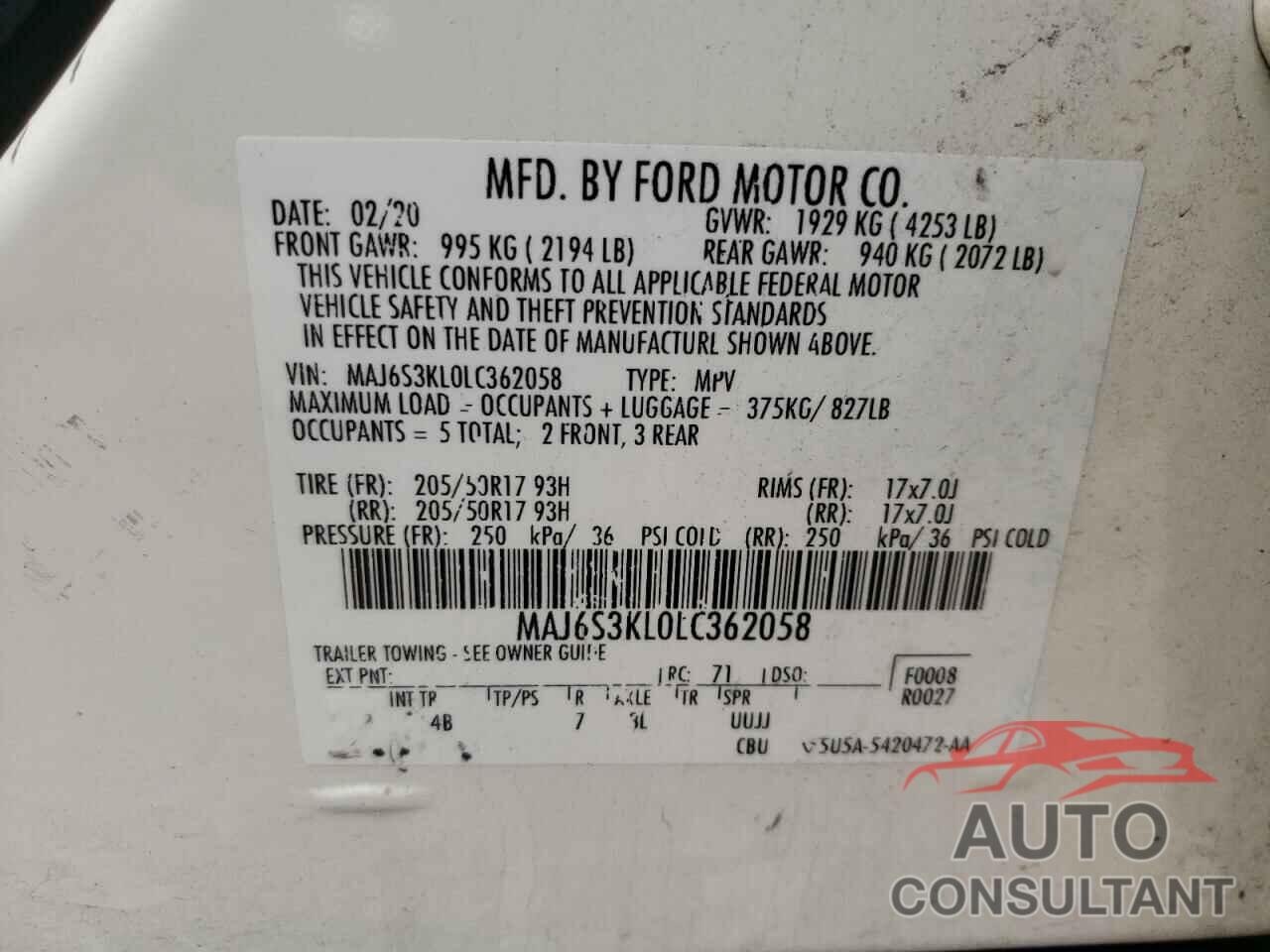 FORD ALL OTHER 2020 - MAJ6S3KL0LC362058