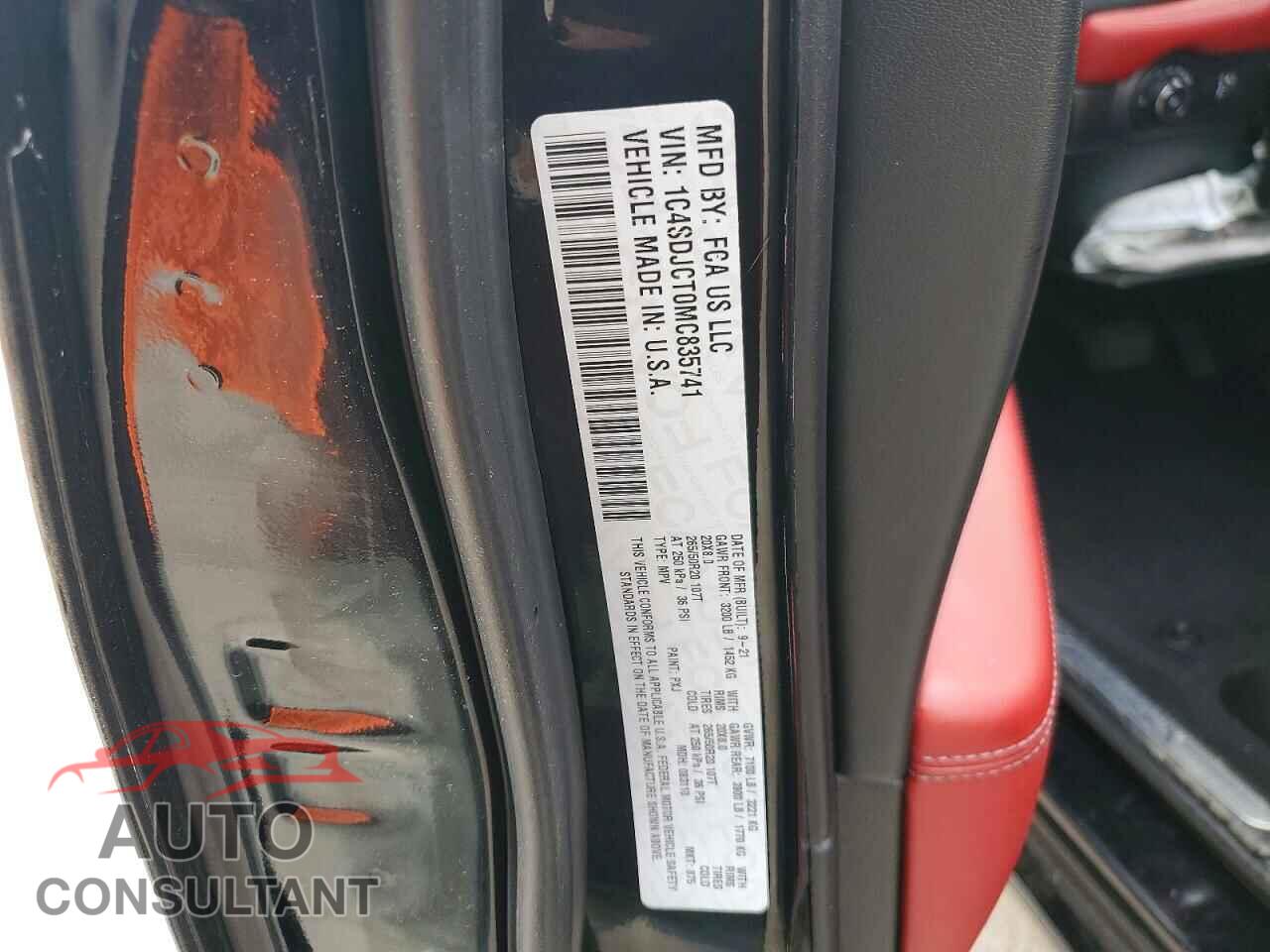 DODGE DURANGO 2021 - 1C4SDJCT0MC835741