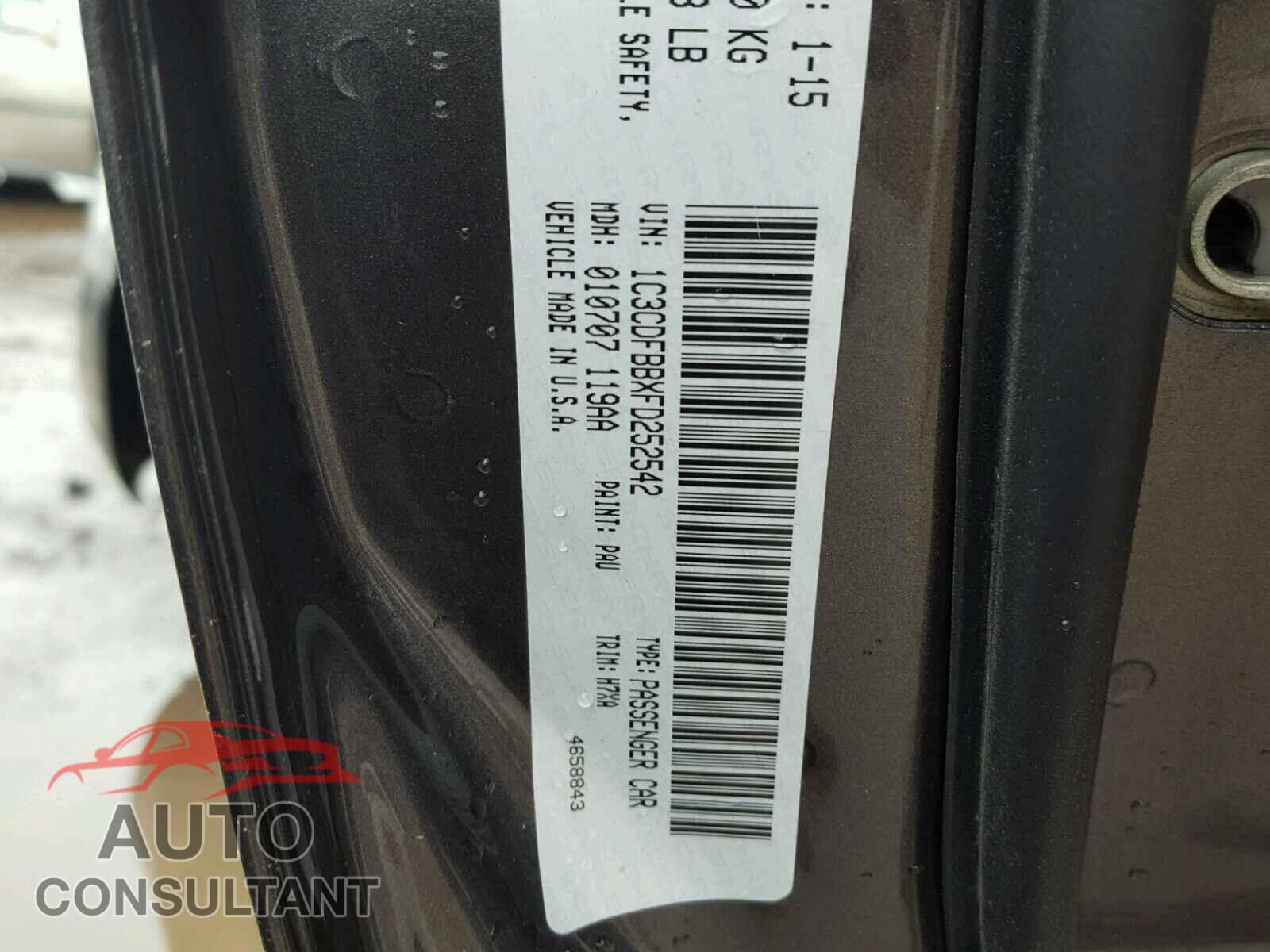 DODGE DART 2015 - 1C3CDFBBXFD252542
