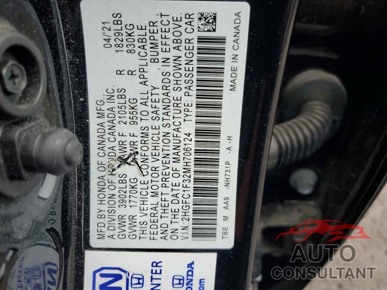 HONDA CIVIC 2021 - 2HGFC1F32MH706124