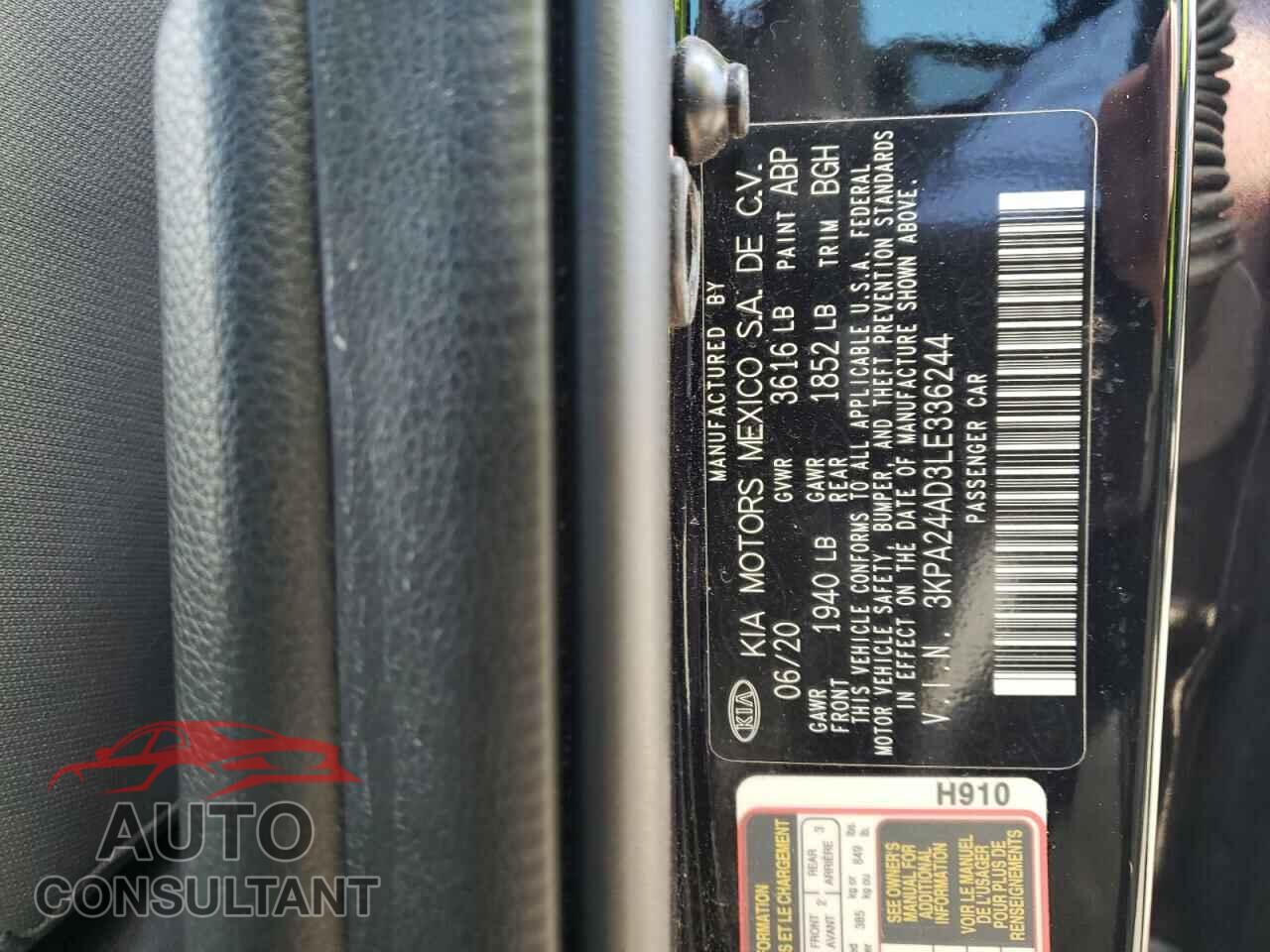 KIA RIO 2020 - 3KPA24AD3LE336244