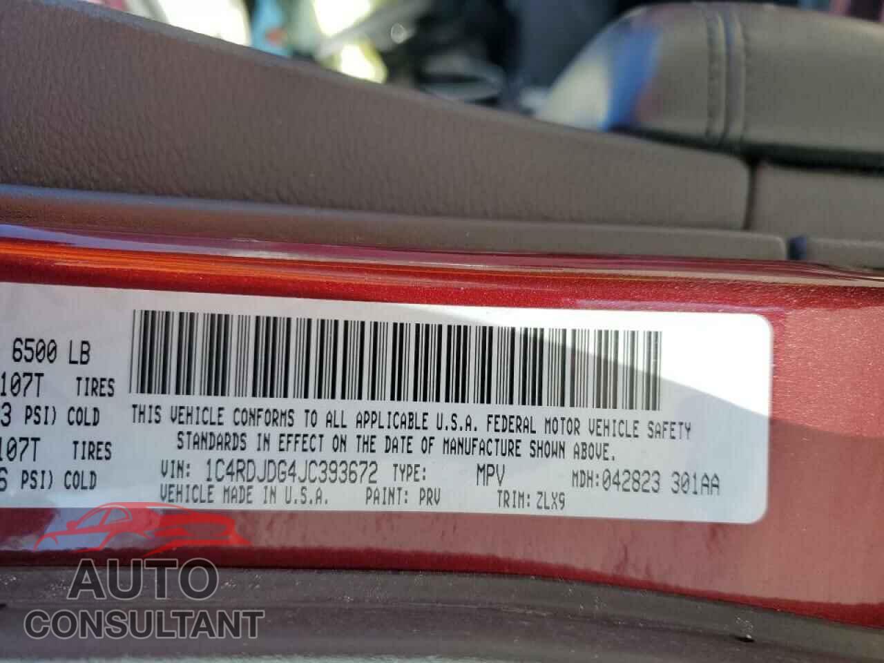 DODGE DURANGO 2018 - 1C4RDJDG4JC393672