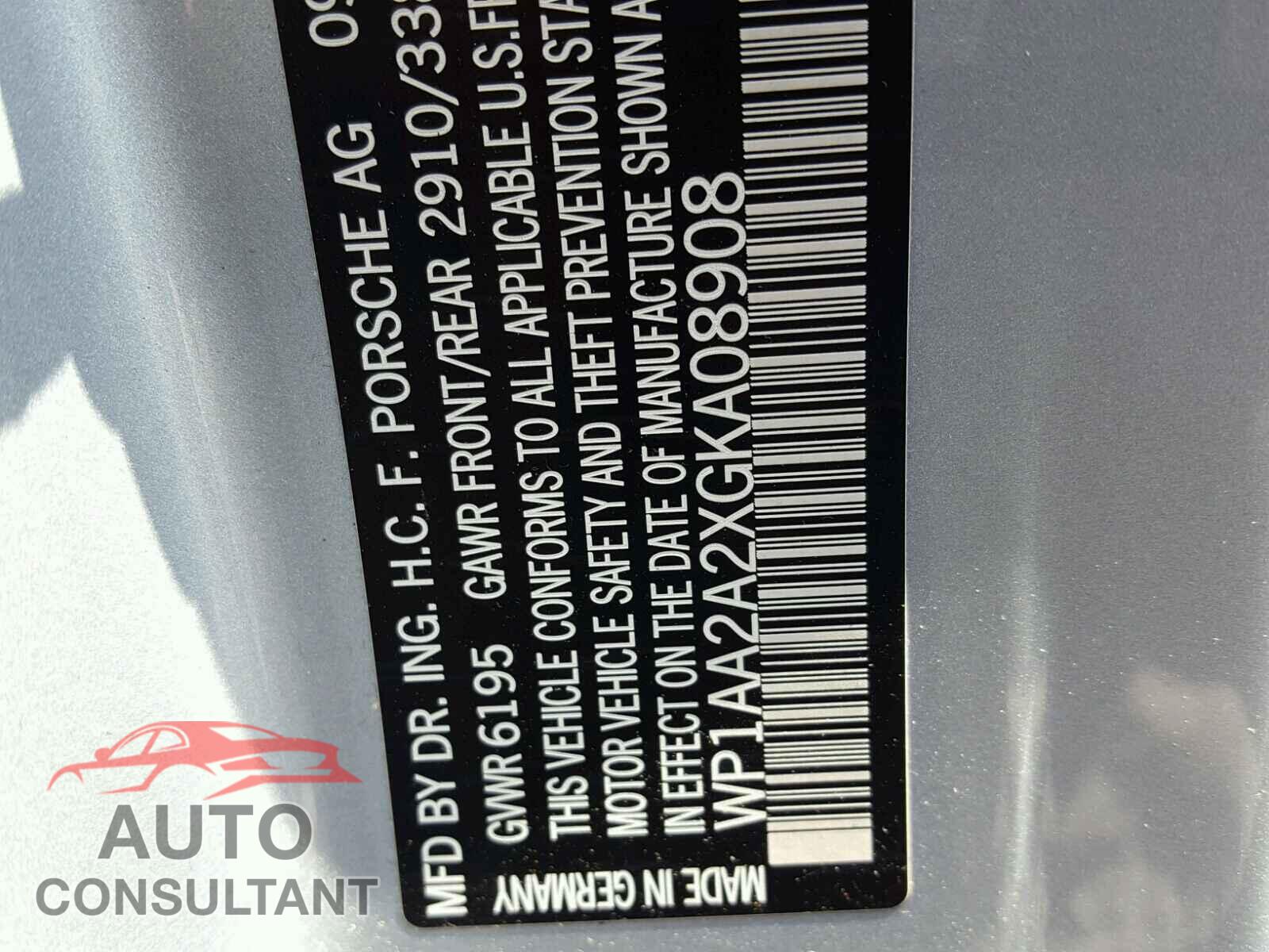 PORSCHE CAYENNE 2016 - WP1AA2A2XGKA08908