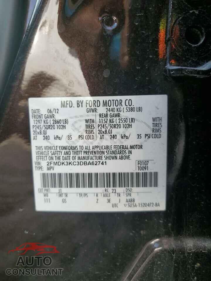 FORD EDGE 2013 - 2FMDK3KC3DBA62741