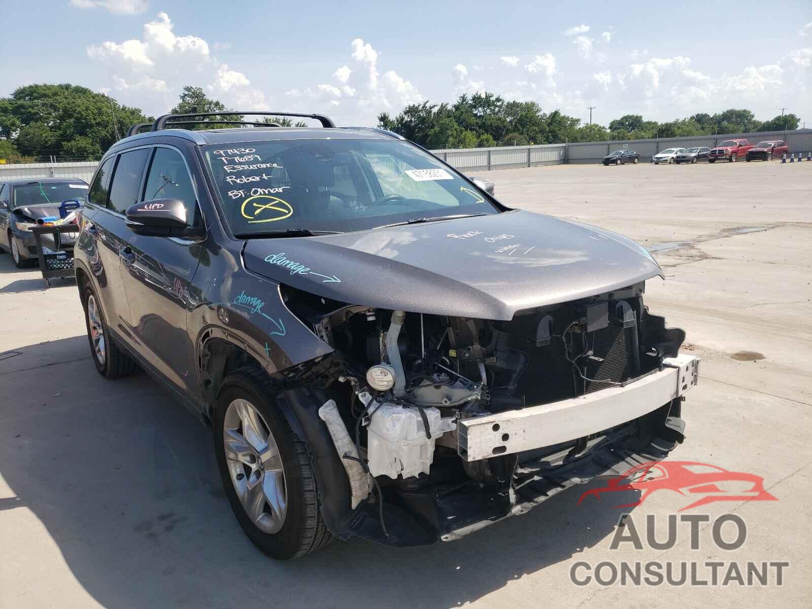 TOYOTA HIGHLANDER 2016 - 5TDYKRFH1GS184693