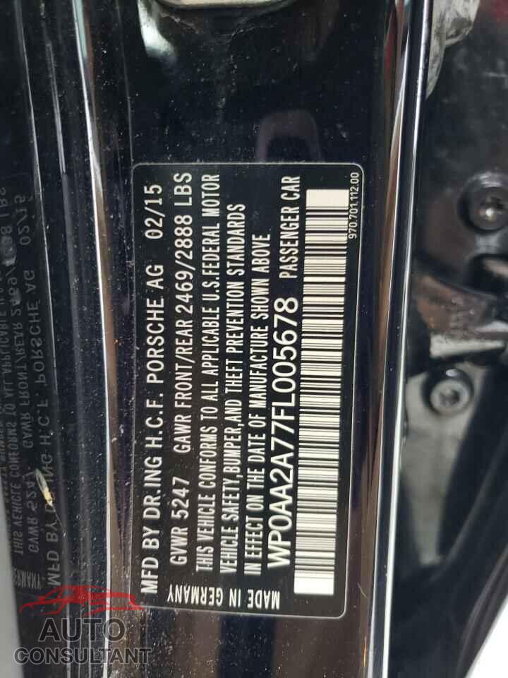 PORSCHE PANAMERA 2015 - WP0AA2A77FL005678