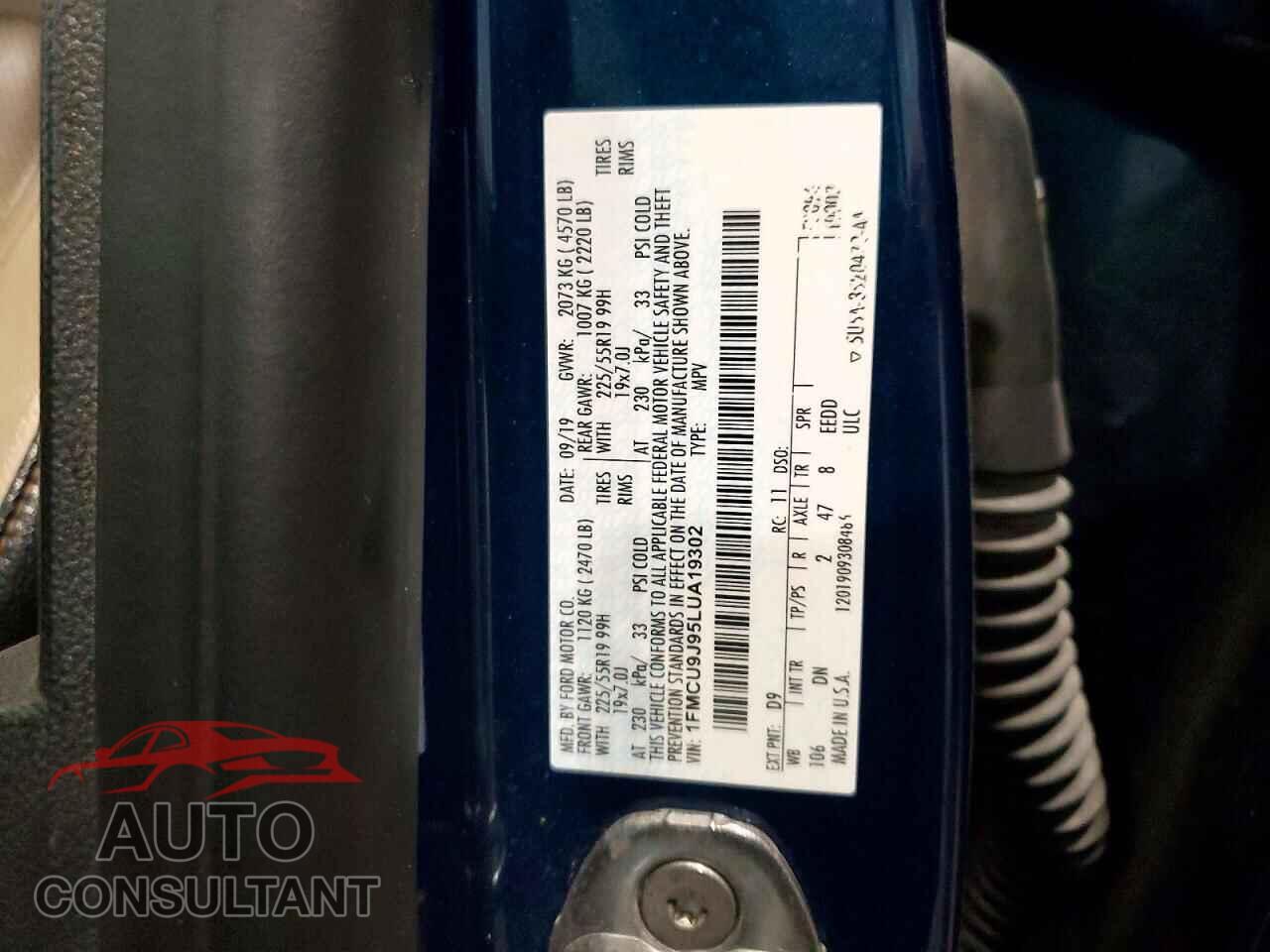 FORD ESCAPE 2020 - 1FMCU9J95LUA19302