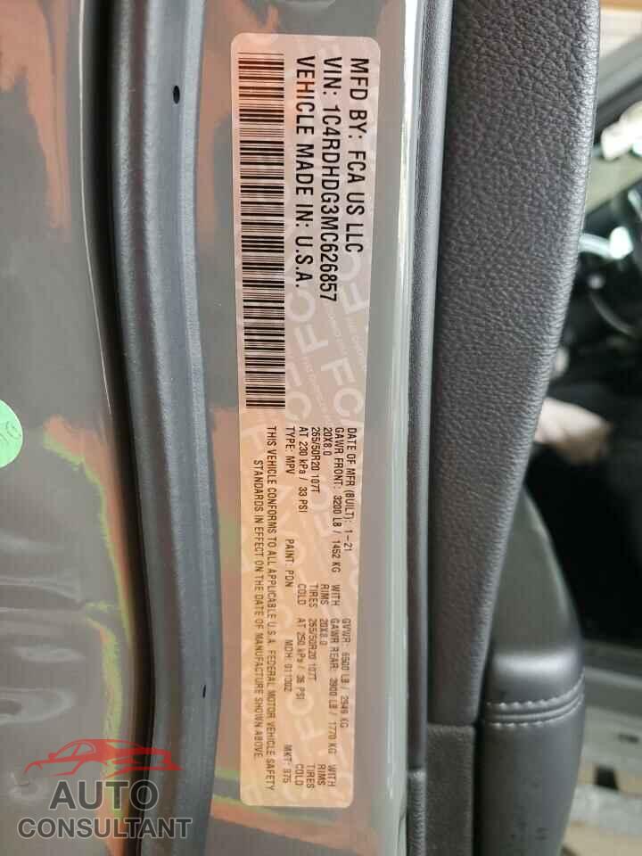 DODGE DURANGO 2021 - 1C4RDHDG3MC626857