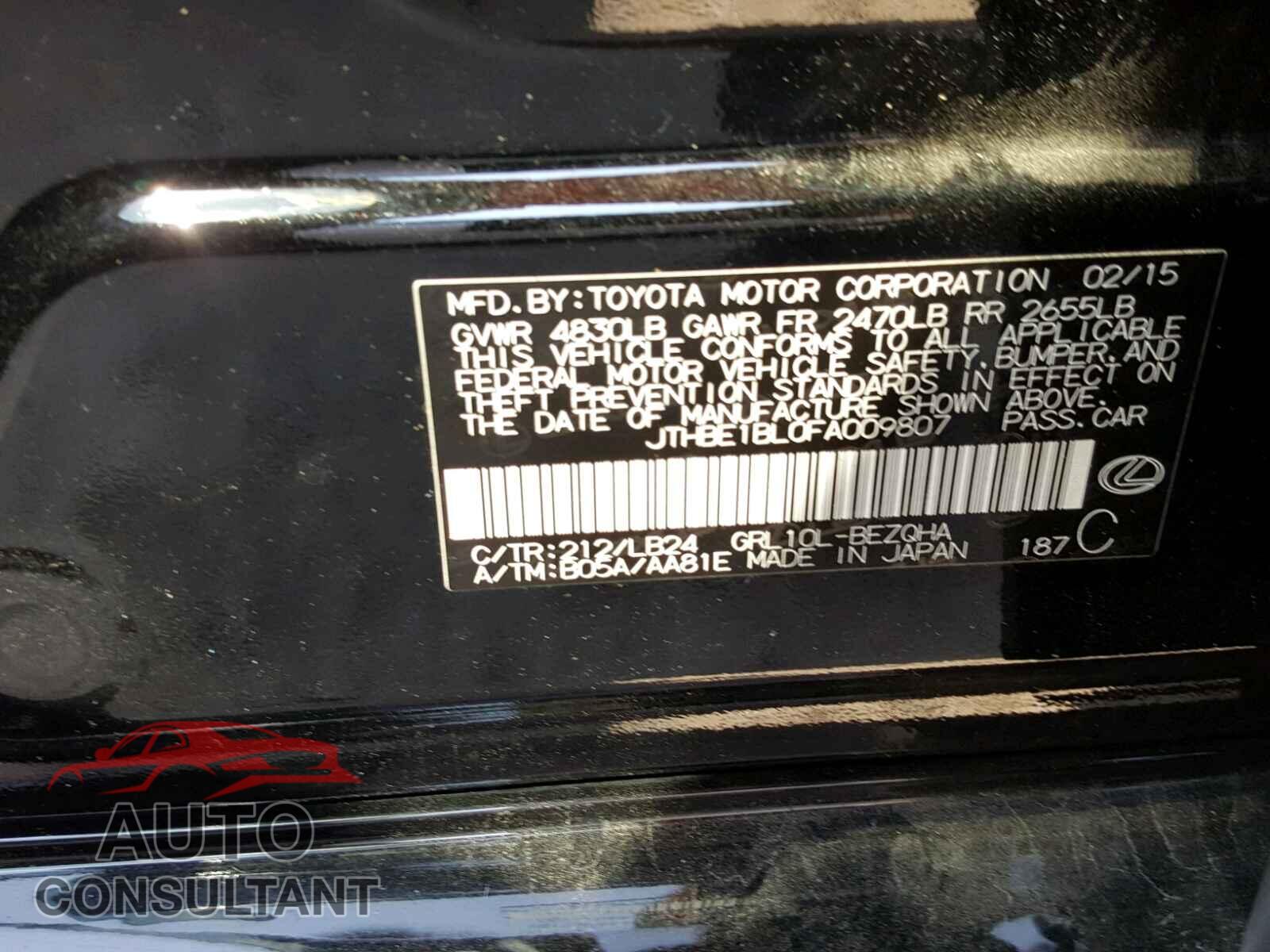LEXUS GS350 2015 - JTHBE1BL0FA009807