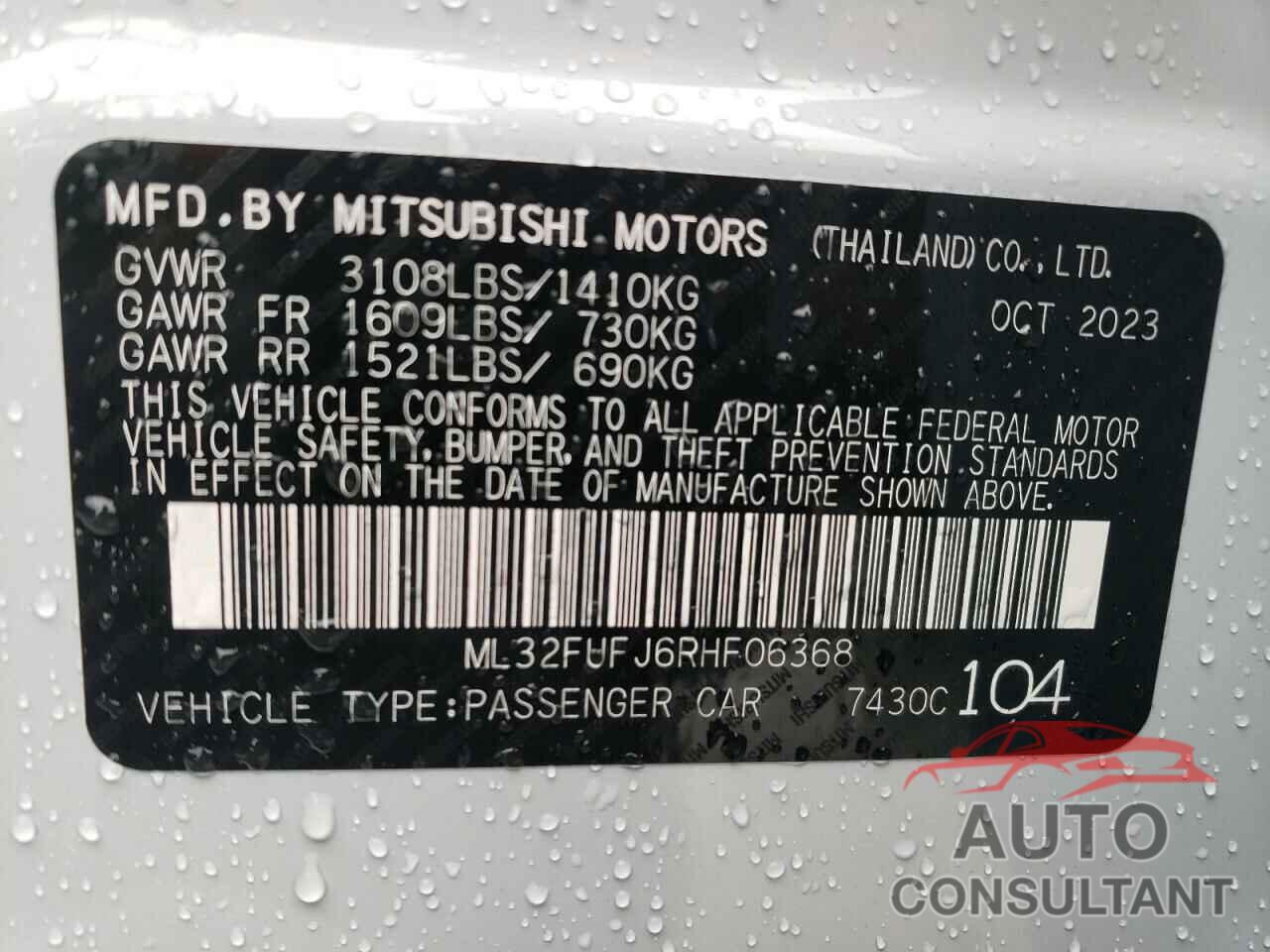 MITSUBISHI MIRAGE 2024 - ML32FUFJ6RHF06368