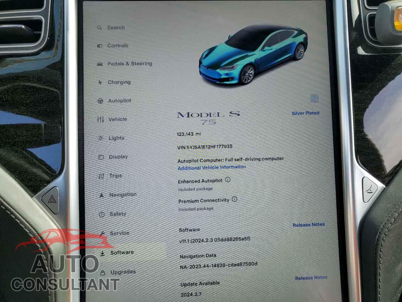 TESLA MODEL S 2017 - 5YJSA1E12HF177935