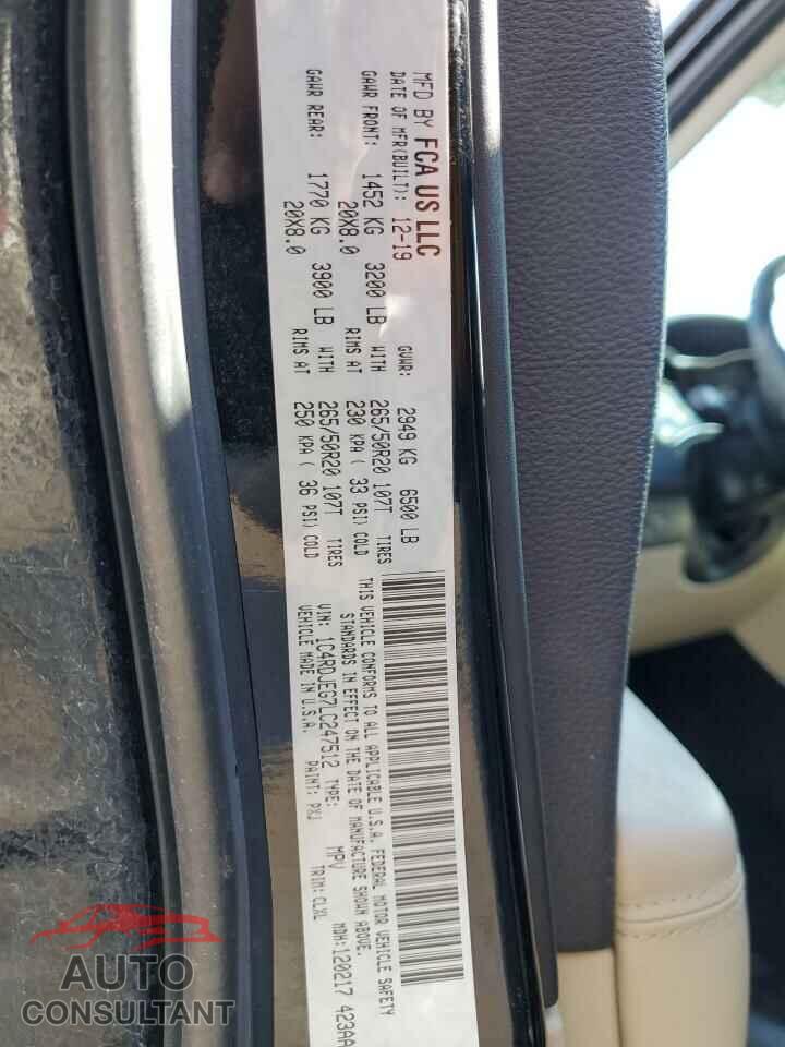 DODGE DURANGO 2020 - 1C4RDJEG7LC247512