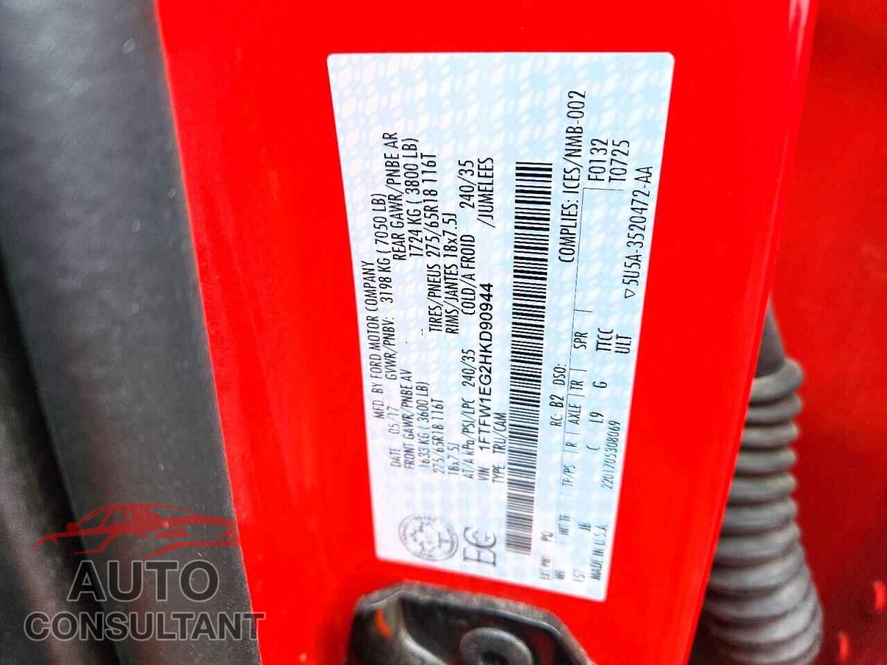 FORD F150 2017 - 1FTFW1EG2HKD90944