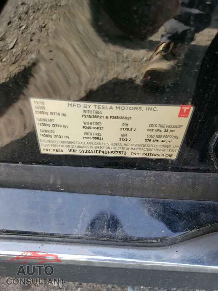 TESLA MODEL S 2013 - 5YJSA1CP4DFP27573