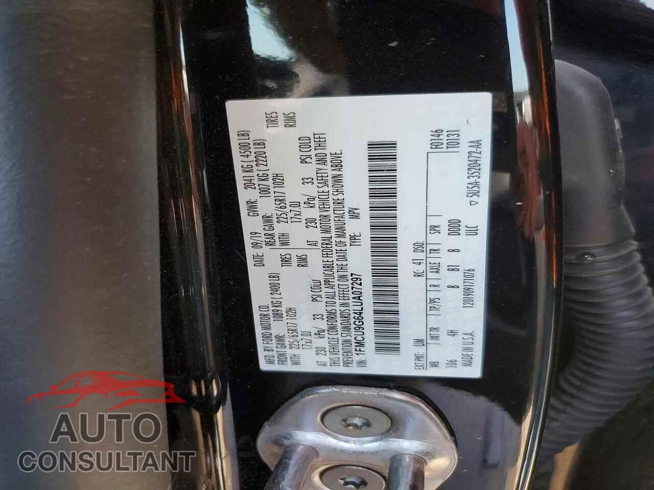FORD ESCAPE 2020 - 1FMCU9G64LUA07297