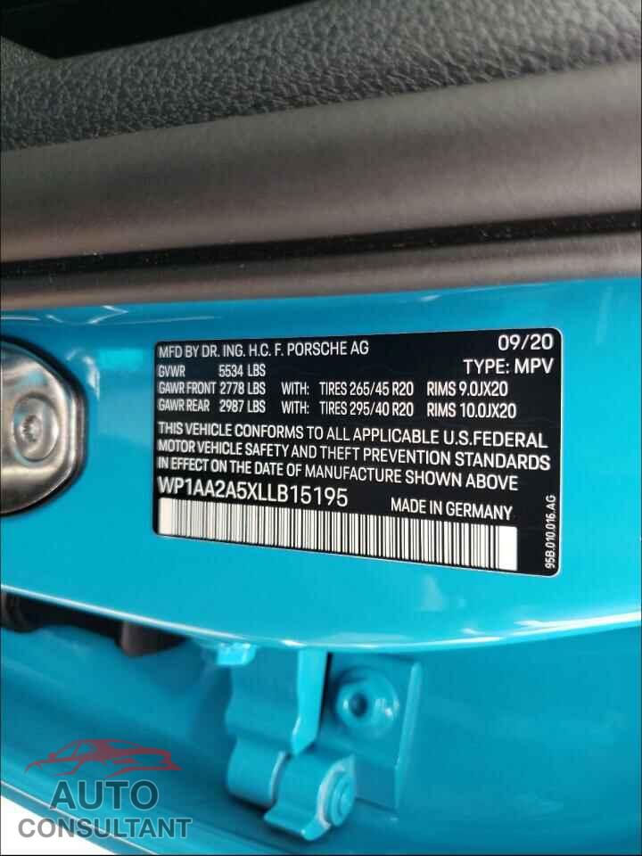PORSCHE MACAN 2020 - WP1AA2A5XLLB15195