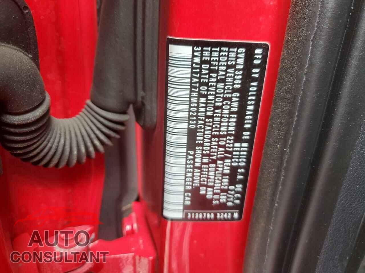 VOLKSWAGEN BEETLE 2017 - 3VWJ17AT7HM602130