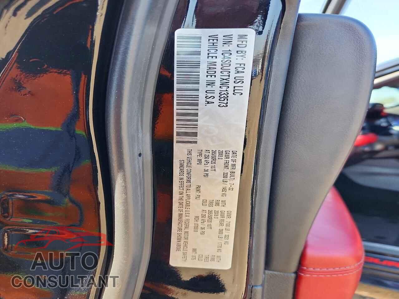 DODGE DURANGO 2022 - 1C4SDJCTXNC133573