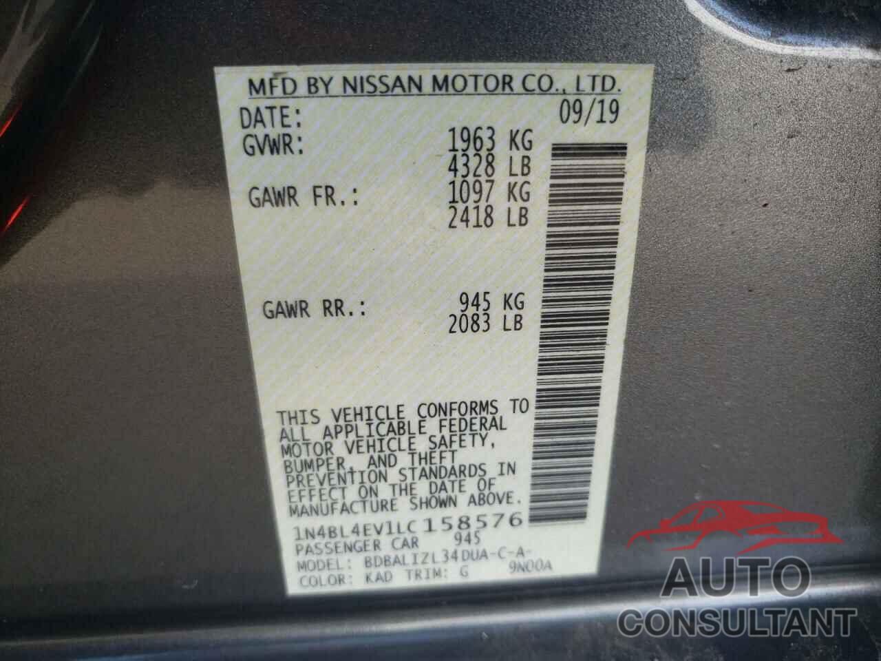 NISSAN ALTIMA 2020 - 1N4BL4EV1LC158576