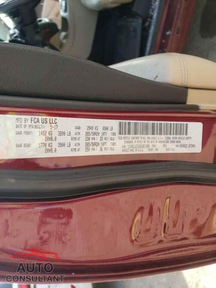 DODGE DURANGO 2017 - 1C4RDJEG3HC921095