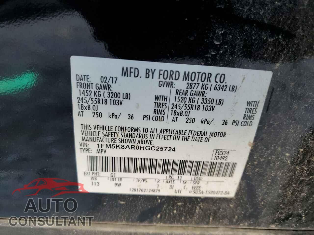 FORD EXPLORER 2017 - 1FM5K8AR0HGC25724