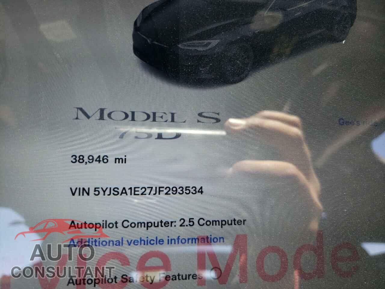 TESLA MODEL S 2018 - 5YJSA1E27JF293534