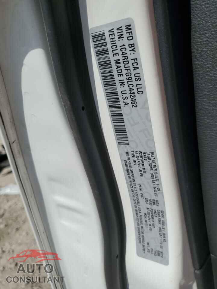 DODGE DURANGO 2020 - 1C4RDJFG9LC442462
