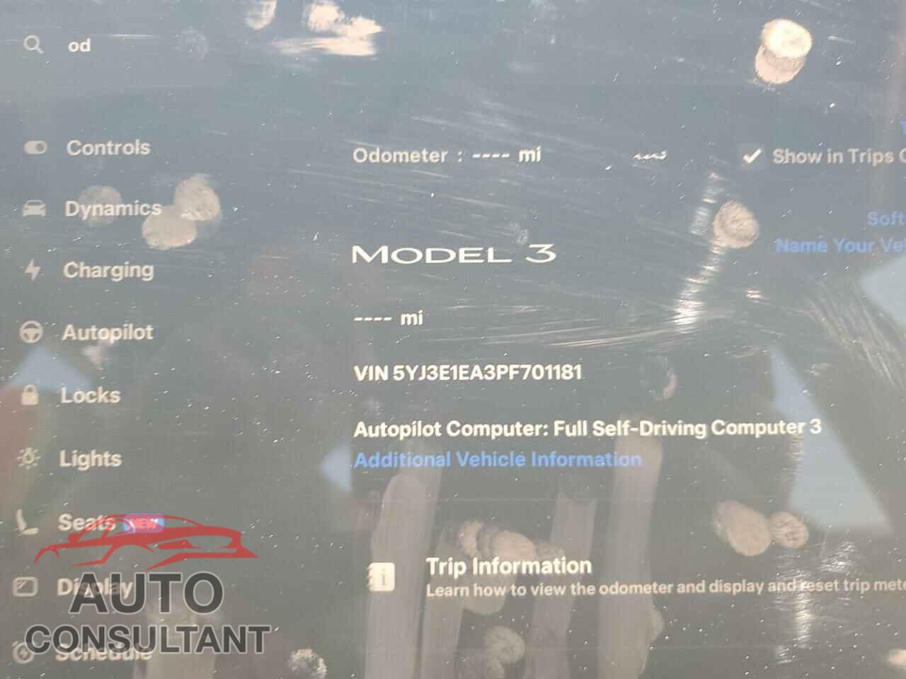 TESLA MODEL 3 2023 - 5YJ3E1EA3PF701181