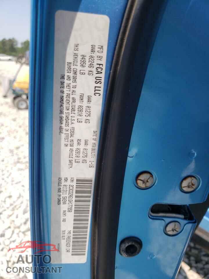 DODGE CHALLENGER 2016 - 2C3CDZAG1GH177958